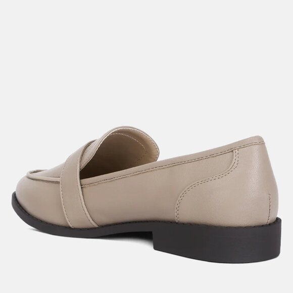 London Rag Taupe Sheboss Buckle Detail Loafers/NIB/6 - Picture 3 of 14